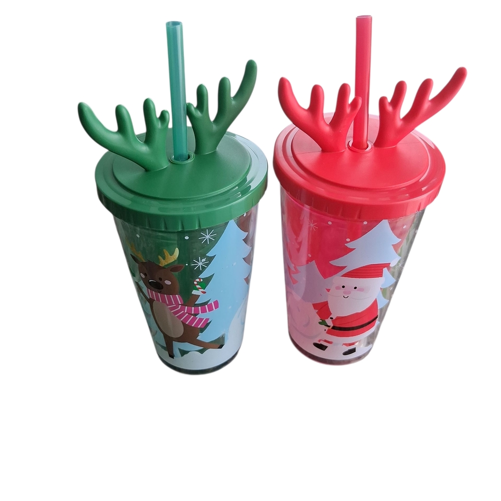 Christmas Reindeer and Santa Tumbler Set